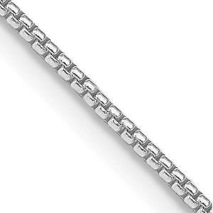 1.25mm Rhodium Sterling Silver Solid Round Box Chain Necklace, 16 Inch
